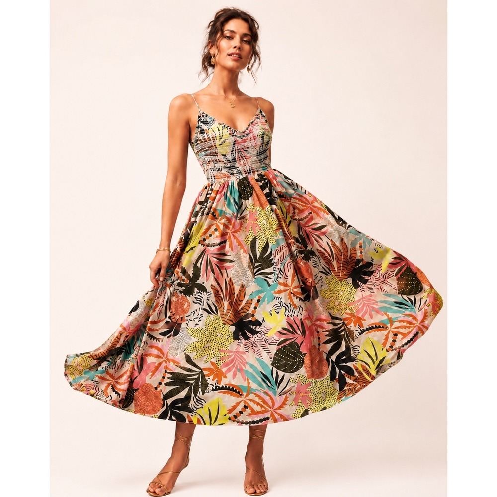 Cottagecore Truly A‎ You Maxi Dress Womens Small Multicolor, Garden Party